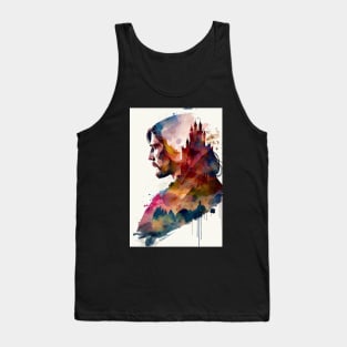 Knight and Castle Double Exposure Tank Top